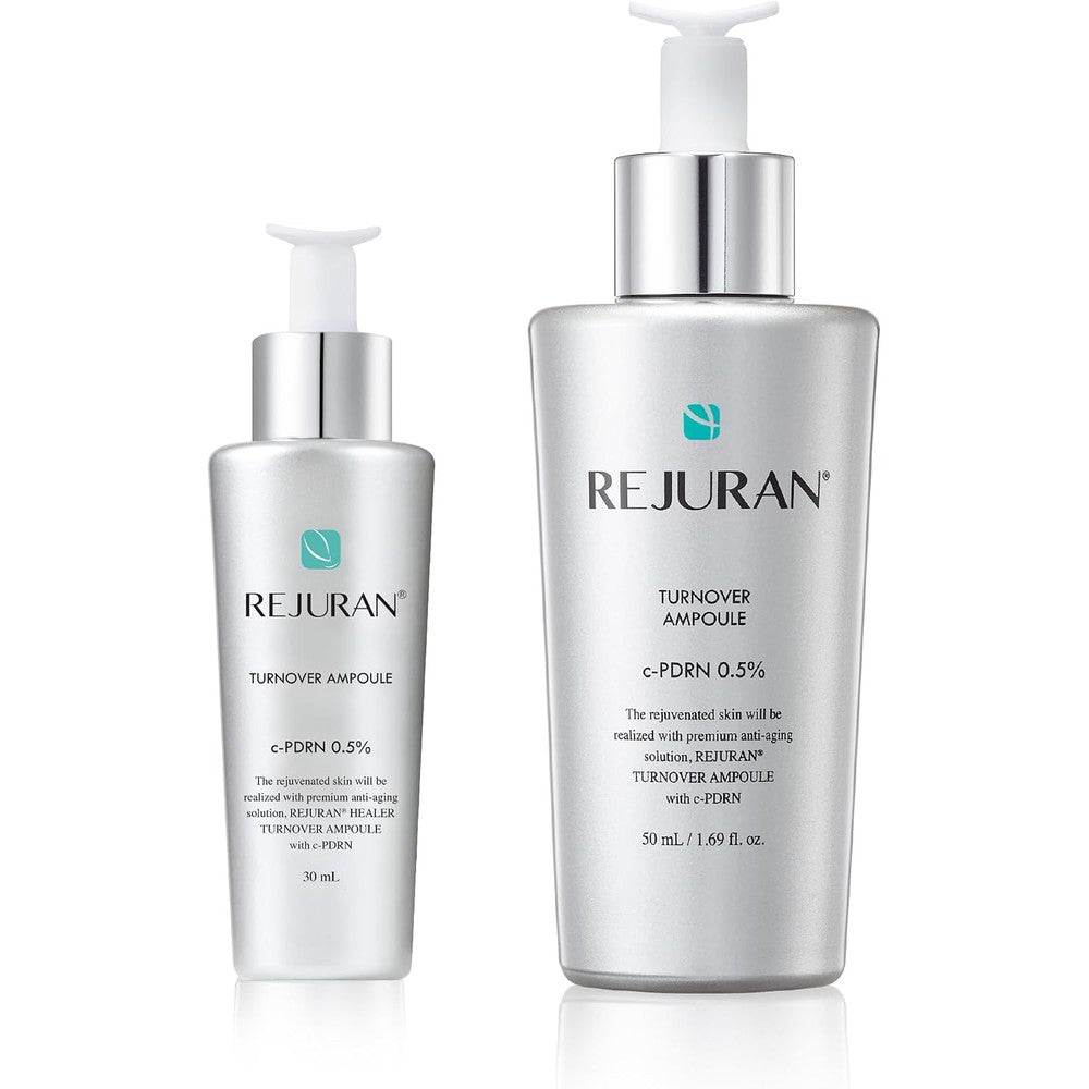Rejuran Turnover Ampoule Duo Bundle With c-PDRN Original Salmon DNA Face Serum 1.01 Fluid Ounce And 1.69 Fluid Ounce For Radiant Glass Skin