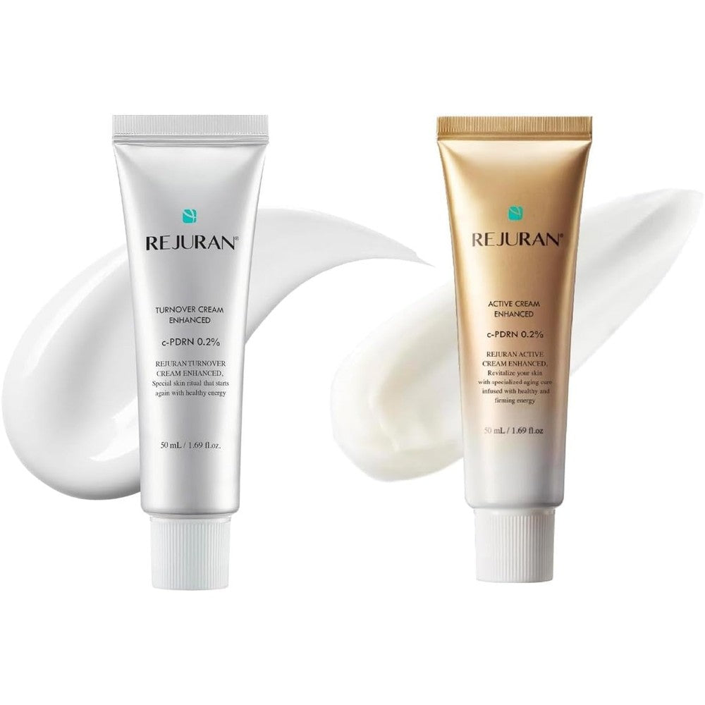 Rejuran Turnover Skincare Bundle Turnover Cream Enhanced And Turnover Active Cream Enhanced Two Pack 1.69 Fluid Ounce Each