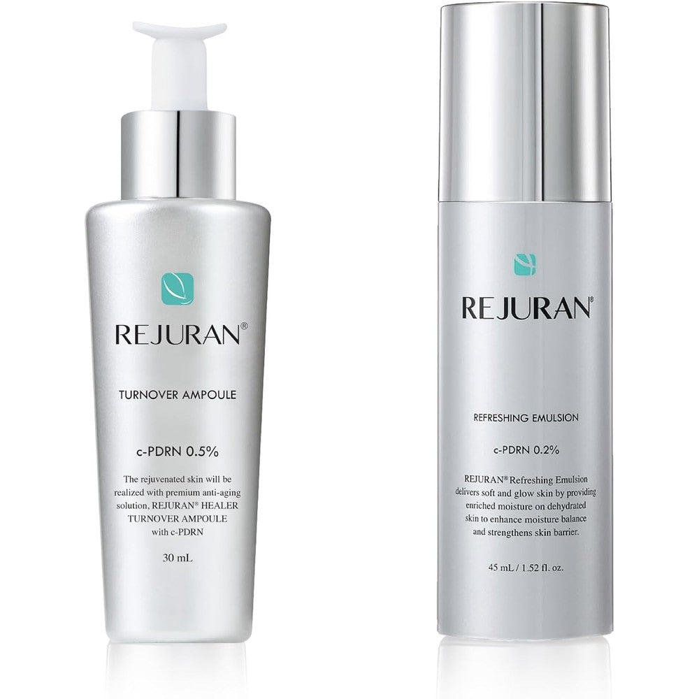 Rejuran c-PDRN Korean Skin Care Bundle Turnover Ampoule And Refreshing Emulsion With Salmon DNA For Firming Hydration And Elasticity