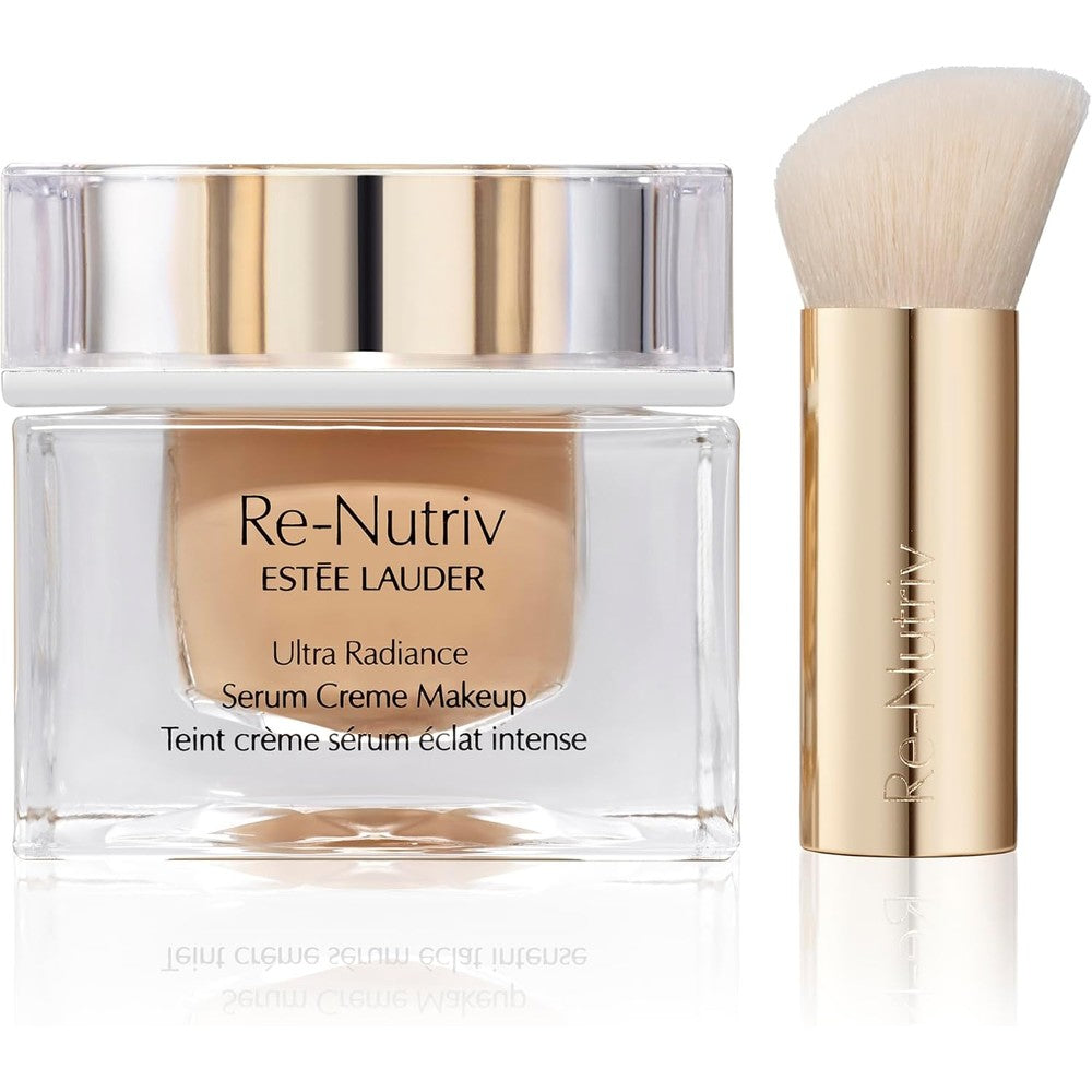 Estee Lauder Re-Nutriv Ultra Radiance Serum Creme Makeup Luxury Foundation With Hyaluronic Acid One Fluid Ounce
