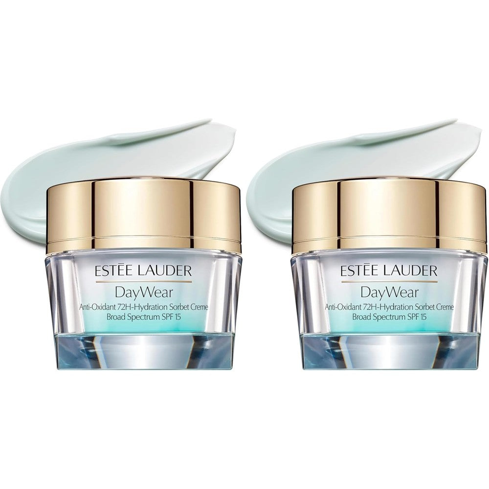 Estee Lauder DayWear Anti Oxidant 72H Hydration Sorbet Cream SPF 15 Oil Free Face Moisturizer For Normal To Combination Skin 1.7 Ounce Pack Of 2