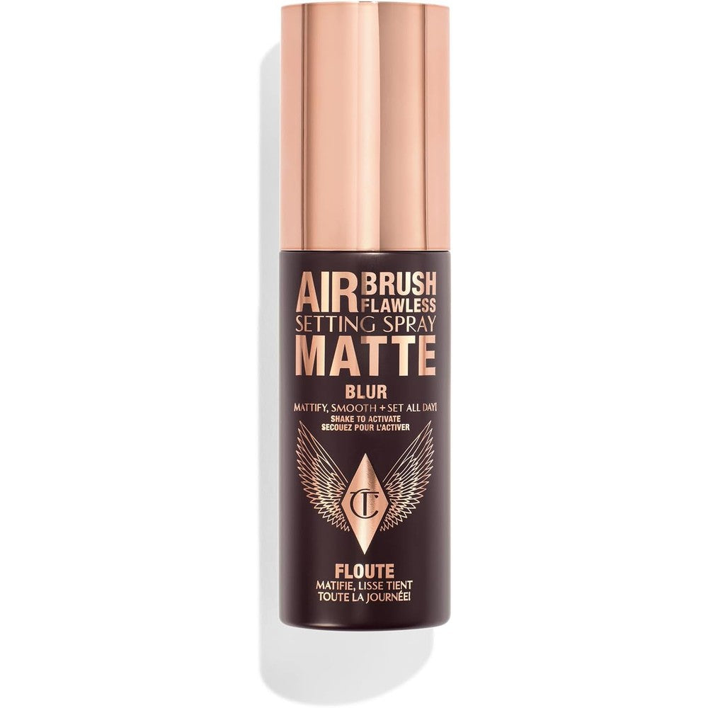Charlotte Tilbury Airbrush Flawless Matte Setting Spray front view bottle on a clean background