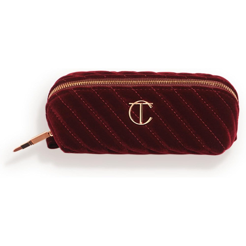 Charlotte Tilbury Travel Makeup Bag Of My Dreams Quilted Velvet Cosmetic Organizer With Five Compartments And Top Handle In Night Crimson