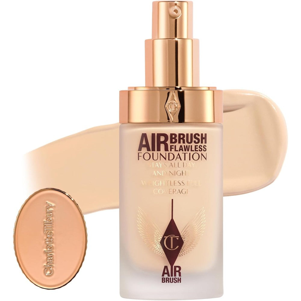 Charlotte Tilbury Airbrush Flawless Matte Foundation front view of pump bottle showing full coverage liquid makeup