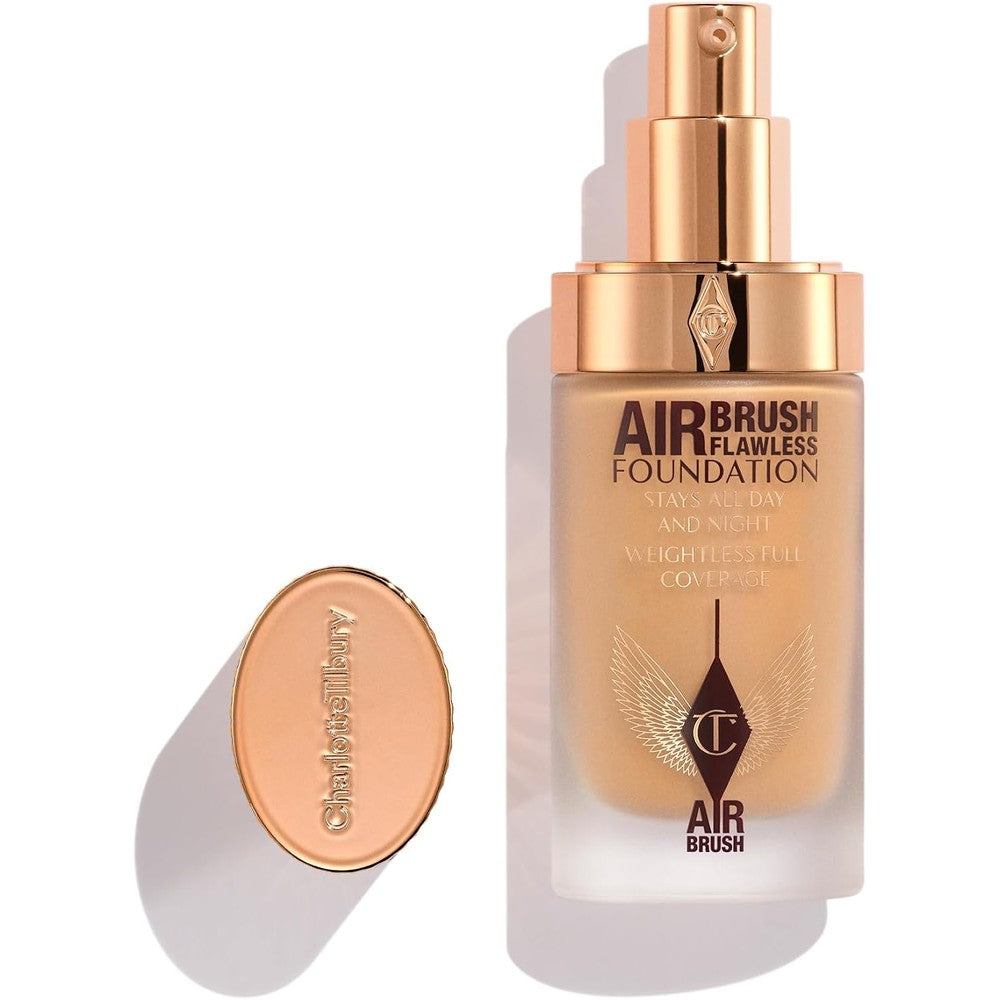 Charlotte Tilbury Airbrush Flawless Matte Foundation front view bottle with gold cap
