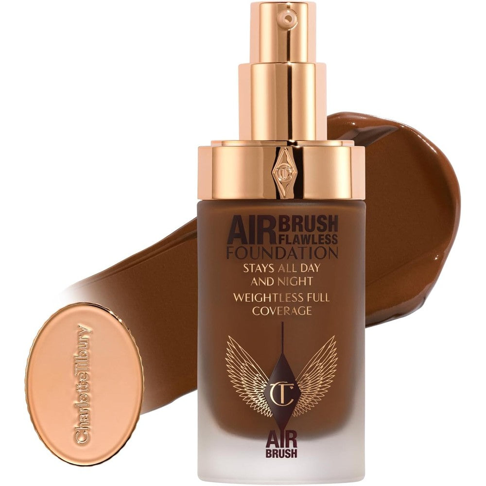 Charlotte Tilbury Airbrush Flawless Matte Foundation front view bottle showing premium liquid makeup packaging.