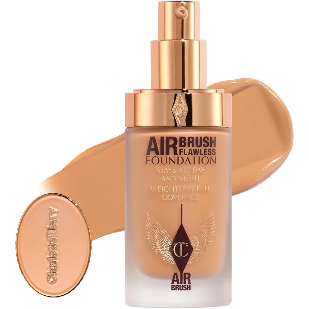 Charlotte Tilbury Airbrush Flawless Matte Foundation front view liquid makeup bottle.
