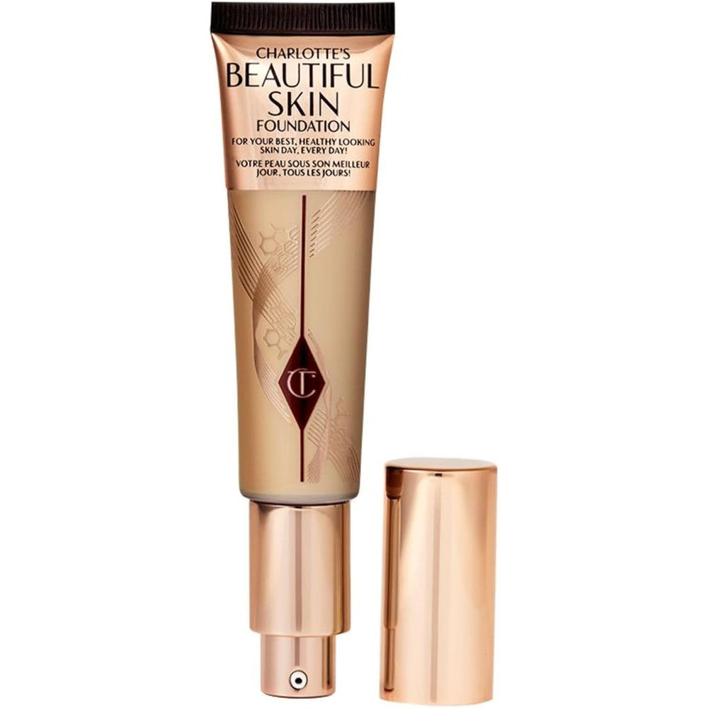 Charlotte Tilbury Beautiful Skin Medium Coverage Hydrating Foundation With Hyaluronic Acid And Brightening Rose Complex Thirty Milliliters