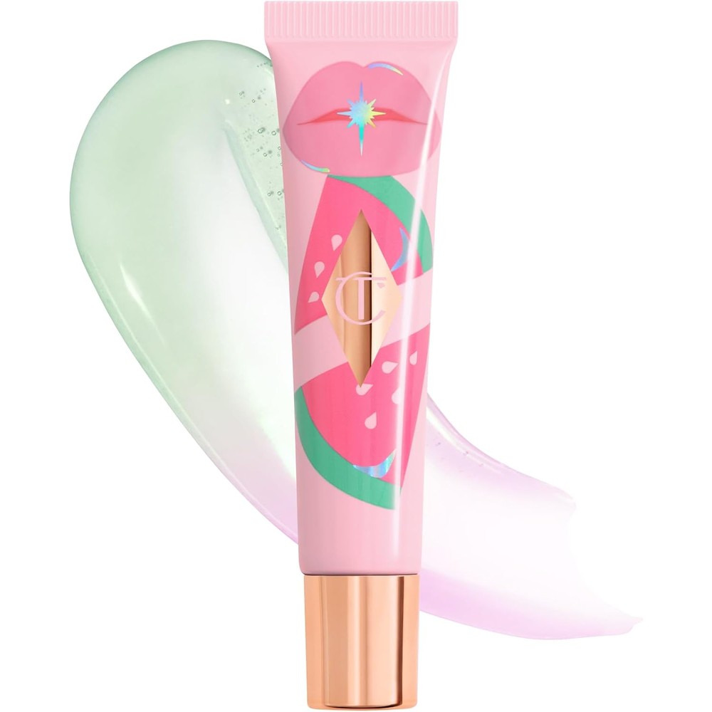 Charlotte Tilbury Unreal Lips Healthy Glow Nectar Oil High Shine Tinted Lip Gloss Oil With Hyaluronic Acid Pink Watermelon 14 Milliliters
