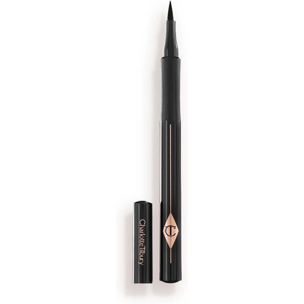 Charlotte Tilbury The Feline Flick Waterproof Liquid Eyeliner In Panther Black Matte Finish Precision Felt Tip Pen