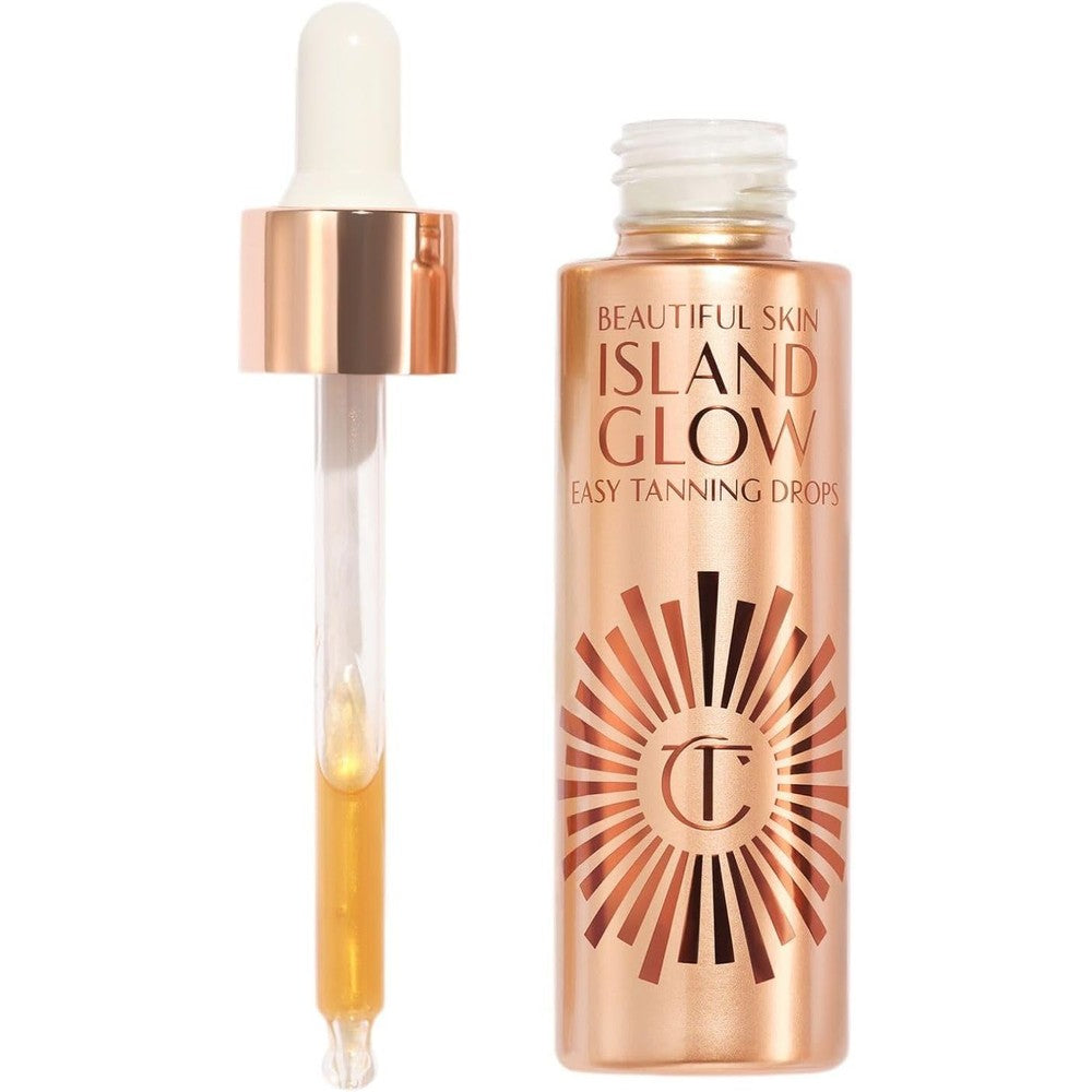 Charlotte Tilbury Beautiful Skin Island Glow Easy Tanning Drops For Face And Body Enriched With Hyaluronic Acid For A Natural Sun Kissed Glow 30ml