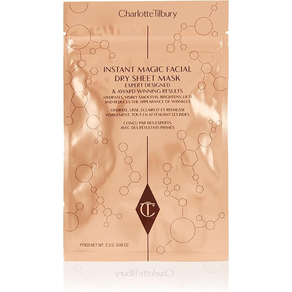 Charlotte Tilbury Instant Magic Facial Dry Sheet Mask Reusable Hydrating Face Mask With Niacinamide Peptides And Botanical Butters One Count
