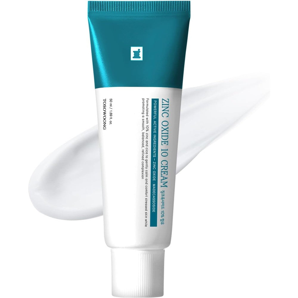 Tosowoong Zinc Oxide 10 Cream 100,000 Ppm Acne Treatment And Skin Barrier Repair 50 Grams