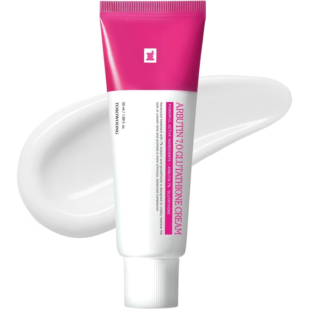 Tosowoong Arbutin 7 Percent Glutathione Brightening Cream Korean Skin Care For Dark Spots Freckles Pigmentation And Uneven Tone 50 Milliliter