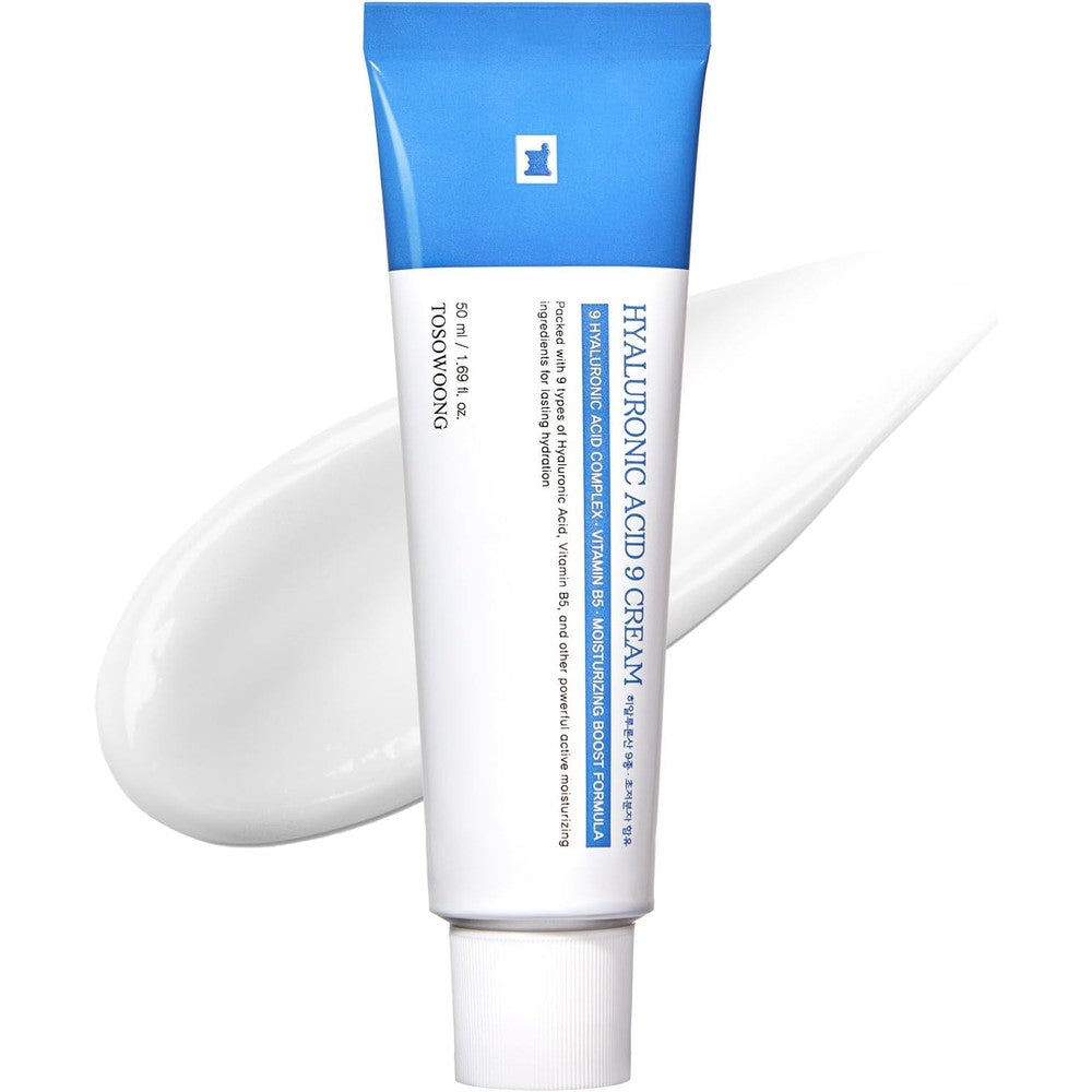 Tosowoong Hyaluronic Acid 9 Cream Vitamin B5 Collagen Niacinamide Long Lasting Hydration Daily Moisturizer Face Cream 50 Milliliters