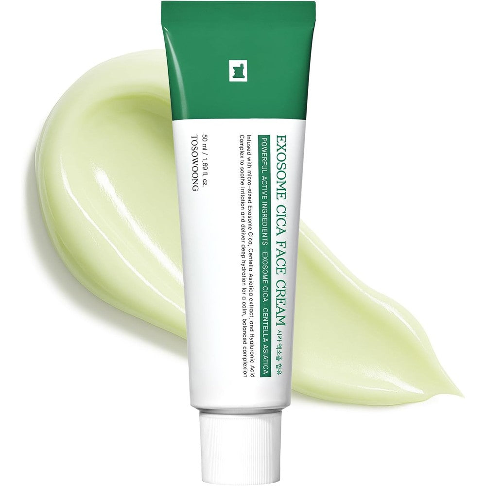 TOSOWOONG Exosome CICA Face Cream Daily Soothing Moisturizer For Breakouts And Irritated Skin 50ml