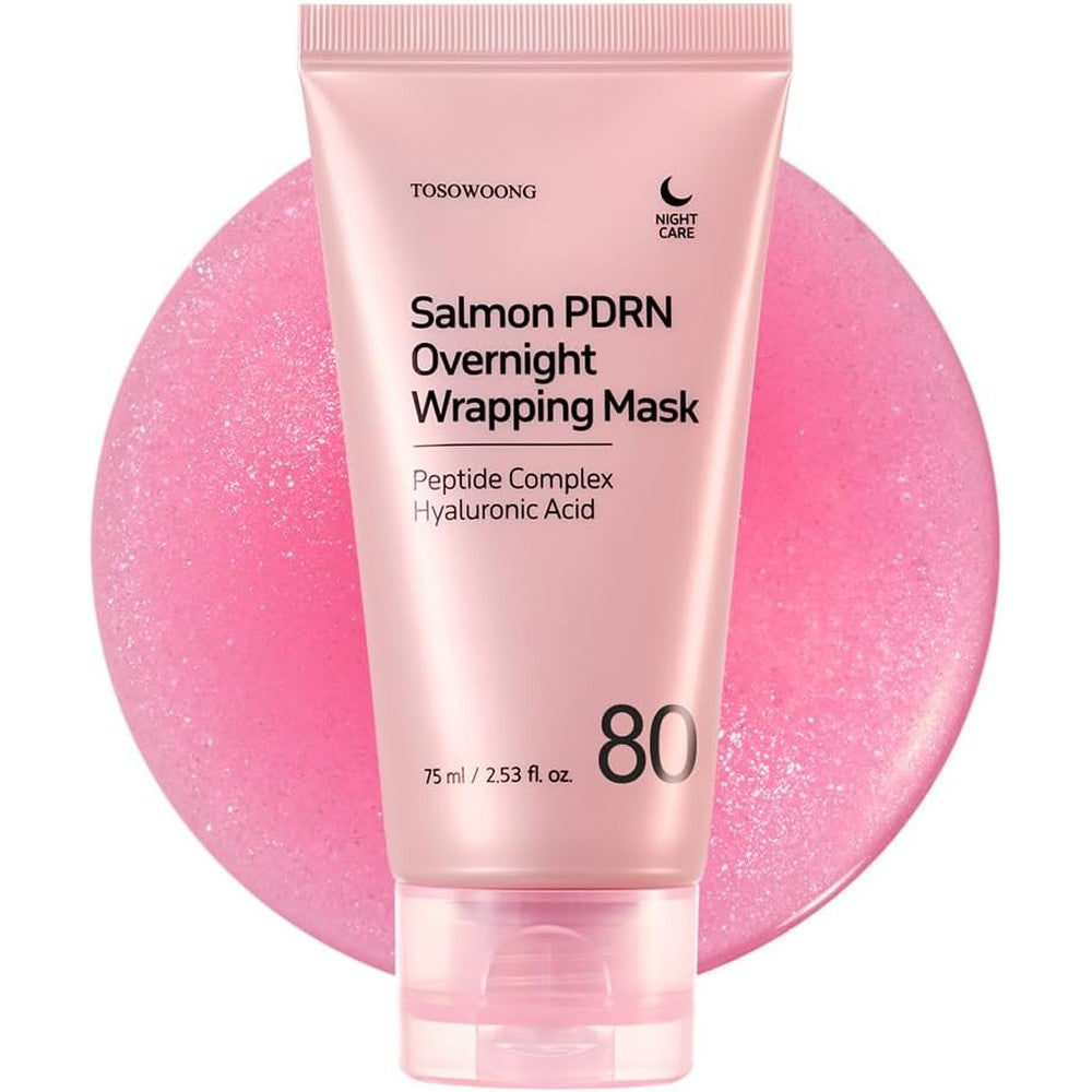 TOSOWOONG Salmon DNA PDRN Overnight Wrapping Mask For Glass Skin With Caffeine Collagen And Peptide 75 Milliliters 2.53 Fluid Ounces
