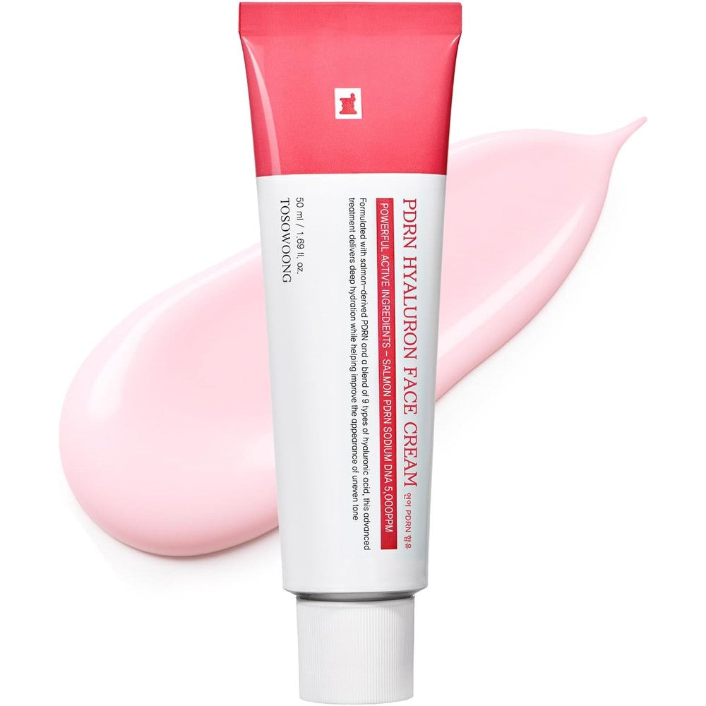 Tosowoong PDRN Hyaluron Face Cream With 5000ppm Salmon DNA Niacinamide And Hyaluronic Acid For Skin Firming And Hydration 50 Milliliters