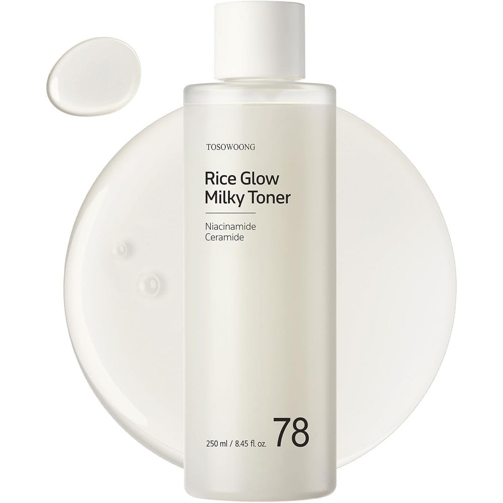 Tosowoong Rice Glow Milky Toner With 784,000 Parts Per Million Korean Rice Water Niacinamide And Ceramides For Radiant Glass Skin 250 Milliliters 8...