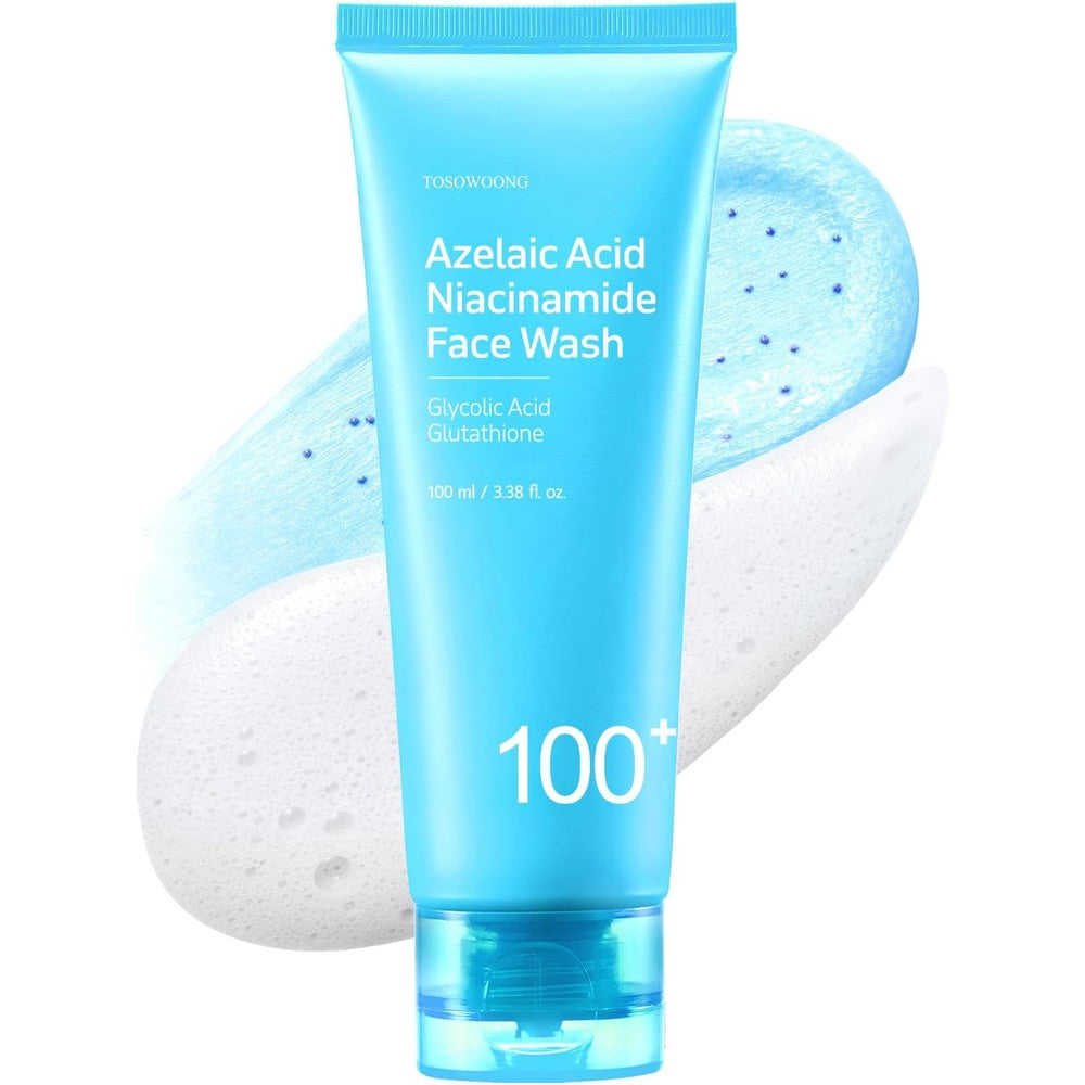 TOSOWOONG Azelaic Acid Niacinamide Face Wash Mochi Whip Cleanser With Capsules For Acne Prone Skin 100 Milliliters