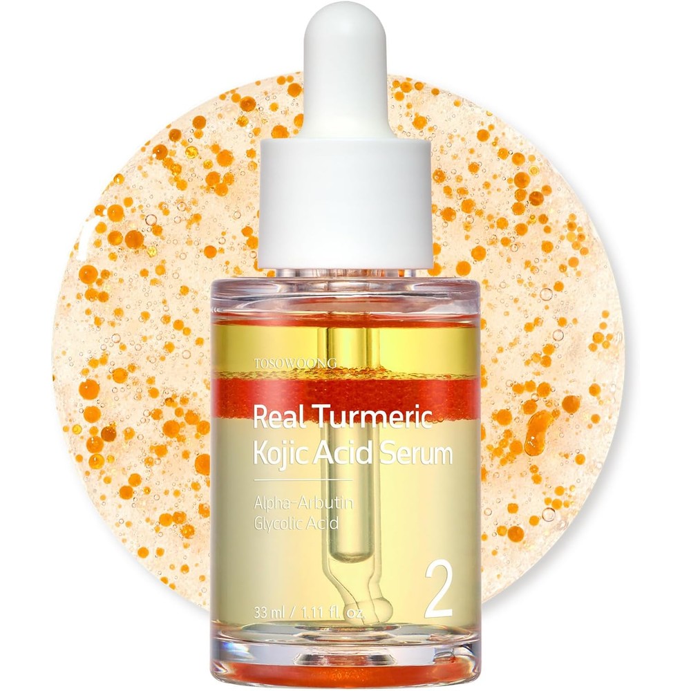 Tosowoong Real Turmeric Kojic Acid Serum For Brightening Dark Spots And Hyperpigmentation 33 Milliliters 1.11 Fluid Ounce