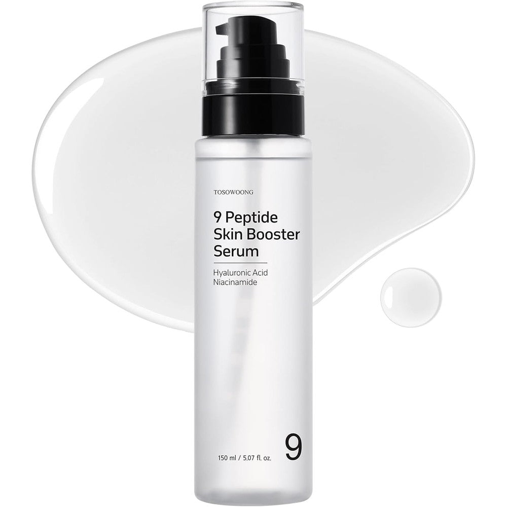 Tosowoong 9 Peptide Skin Booster Serum Niacinamide And Hyaluronic Acid Skin Renewal Boosting Facial Essence For Fine Lines And Radiance 150ml