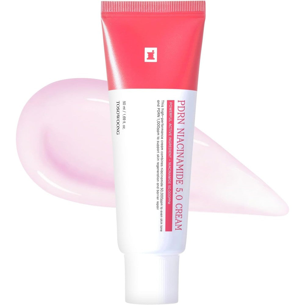 Tosowoong PDRN Niacinamide 5.0 Cream Dark Spot Remover For Face Hyperpigmentation Salmon DNA Hydrating Moisturizer Korean Skincare 50 Milliliter