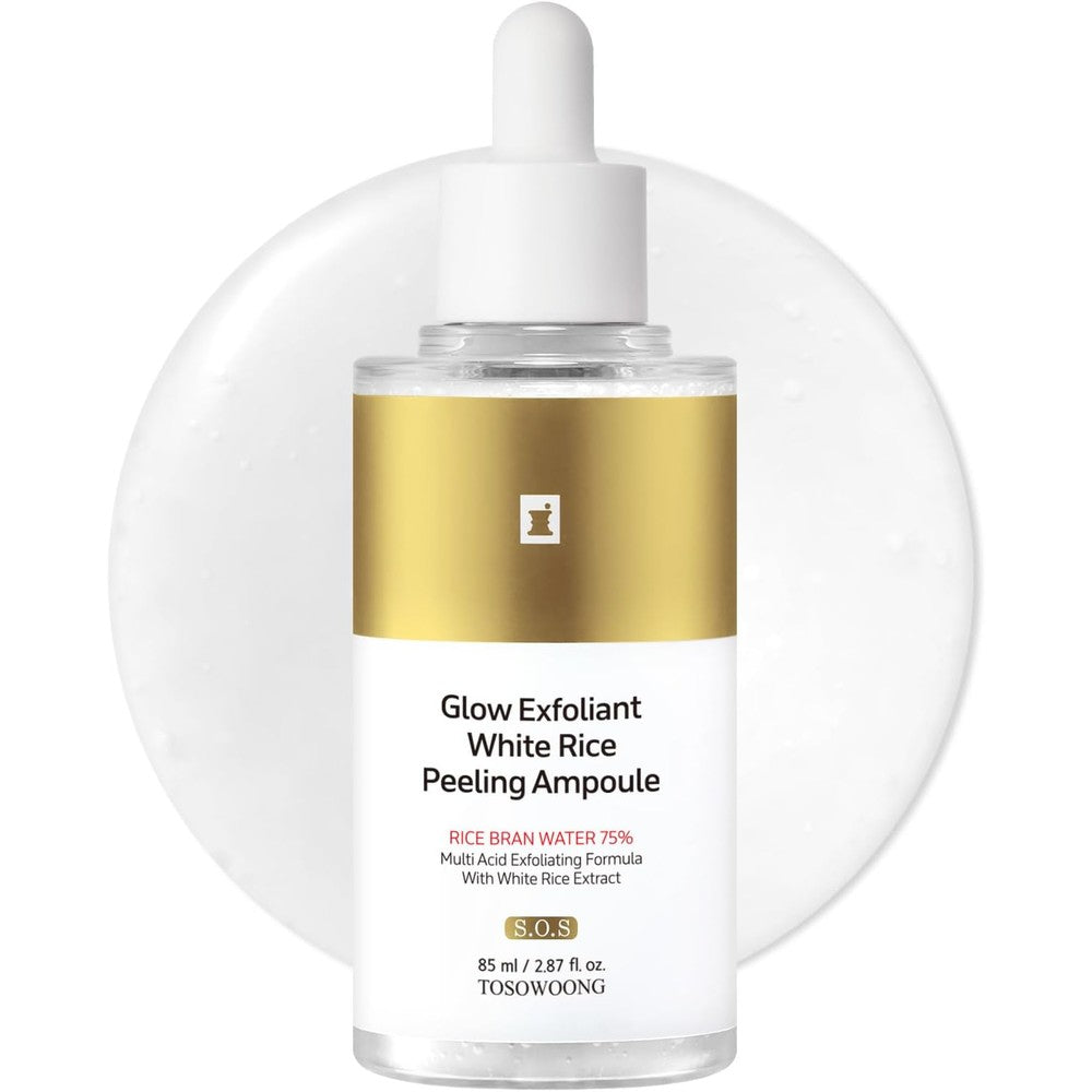 TOSOWOONG White Rice Peeling Ampoule Glow Exfoliant Dead Skin Remover Face And Body Scrub With Kojic Acid And Niacinamide Eighty Five Millilitres