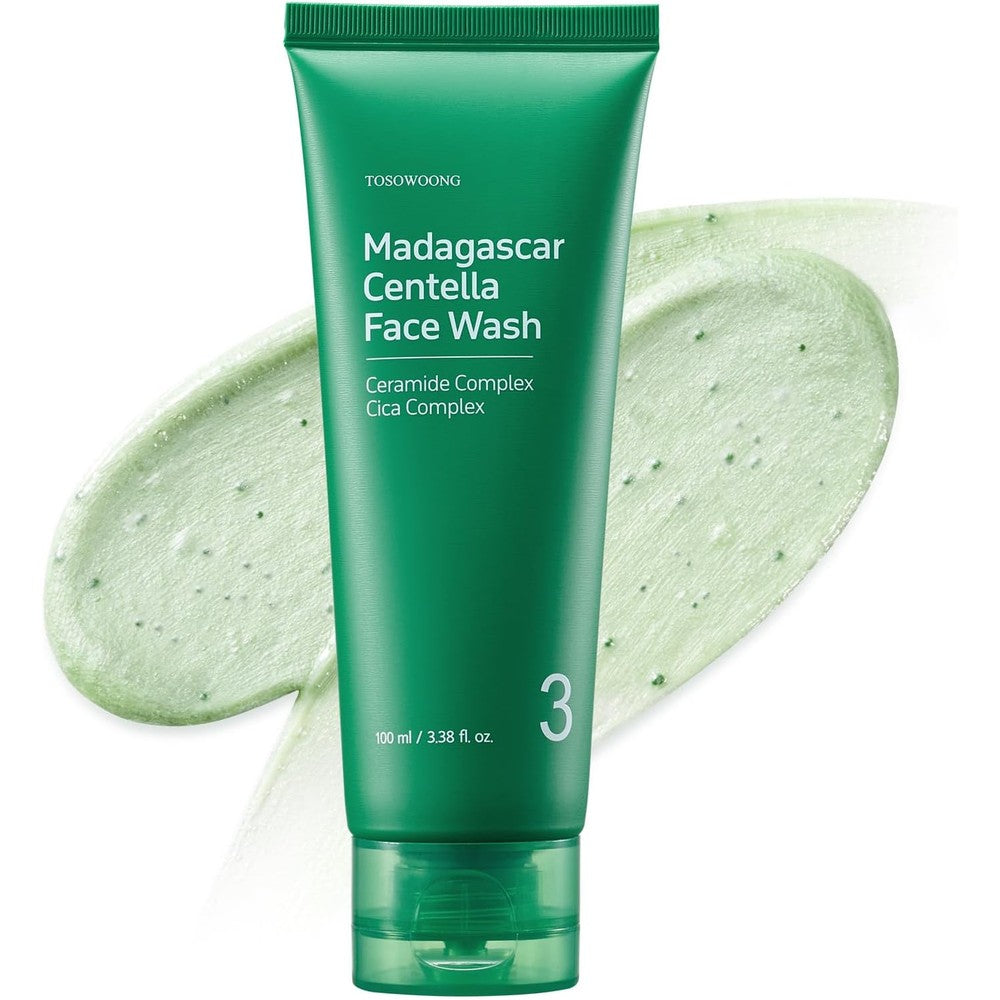TOSOWOONG Madagascar Centella Face Wash Mochi Whip Cleanser With Popping Capsules For Blackheads And Clogged Pores 100 Milliliters 3.38 Fluid Ounces