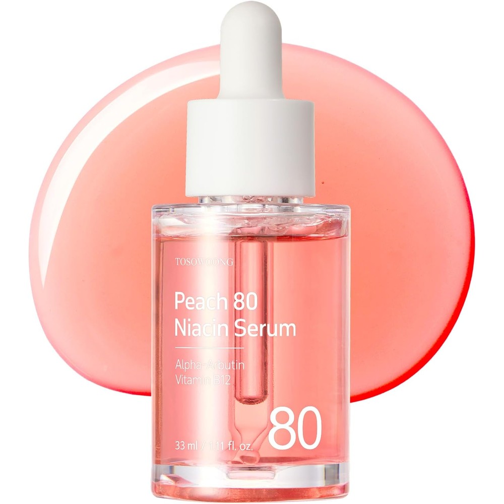 TOSOWOONG Peach 80 Niacin Serum with 5 Percent Niacinamide and Alpha Arbutin for Dark Spots 33ml