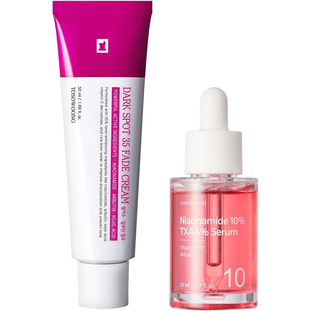 Tosowoong Dark Spot Correction Skin Clarity Duo With Dark Spot 35 Fade Cream 50 Milliliters And Niacinamide 10 Percent Tranexamic Acid Serum