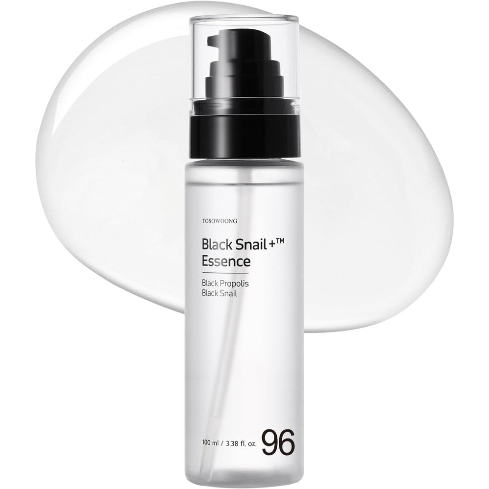 Tosowoong Black Snail Plus Essence Hydrating Serum With Snail Secretion Filtrate For Anti Aging And Repairing Sensitive Skin One Hundred Milliliters