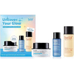 Belif Uncover Your Glow Set With Aqua Bomb Moisturizer, Niacinamide Vitamin C Serum, And Hydrating Toner For Radiant Skin