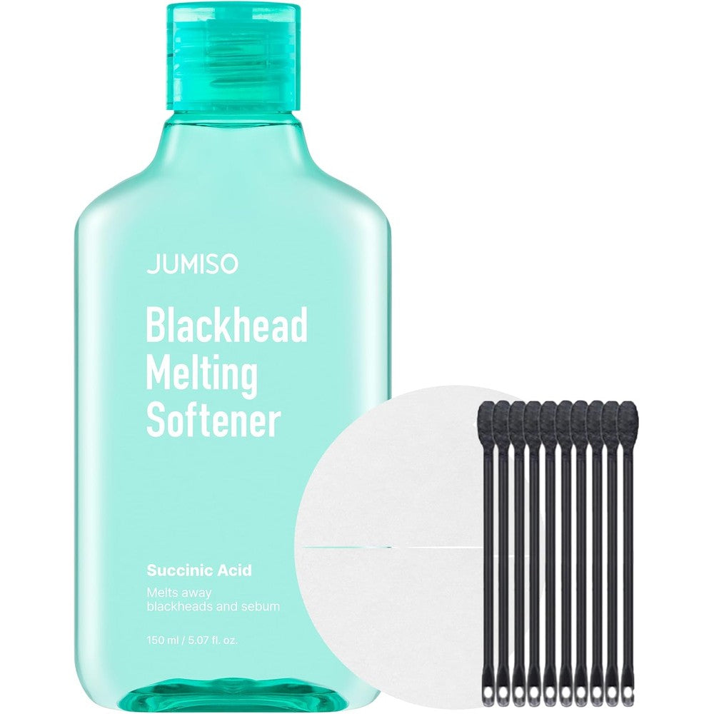Jumiso Blackhead Remover Kit For Strawberry Nose With Succinic Acid And PHA Sebaceous Filament Treatment 150 Milliliters 40 Pads 10 Swabs
