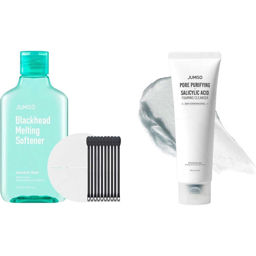 JUMISO Blackhead Melting Softener Kit One Hundred Fifty Milliliter And Pore Purifying Salicylic Acid Foaming Cleanser One Hundred Twenty Gram Duo