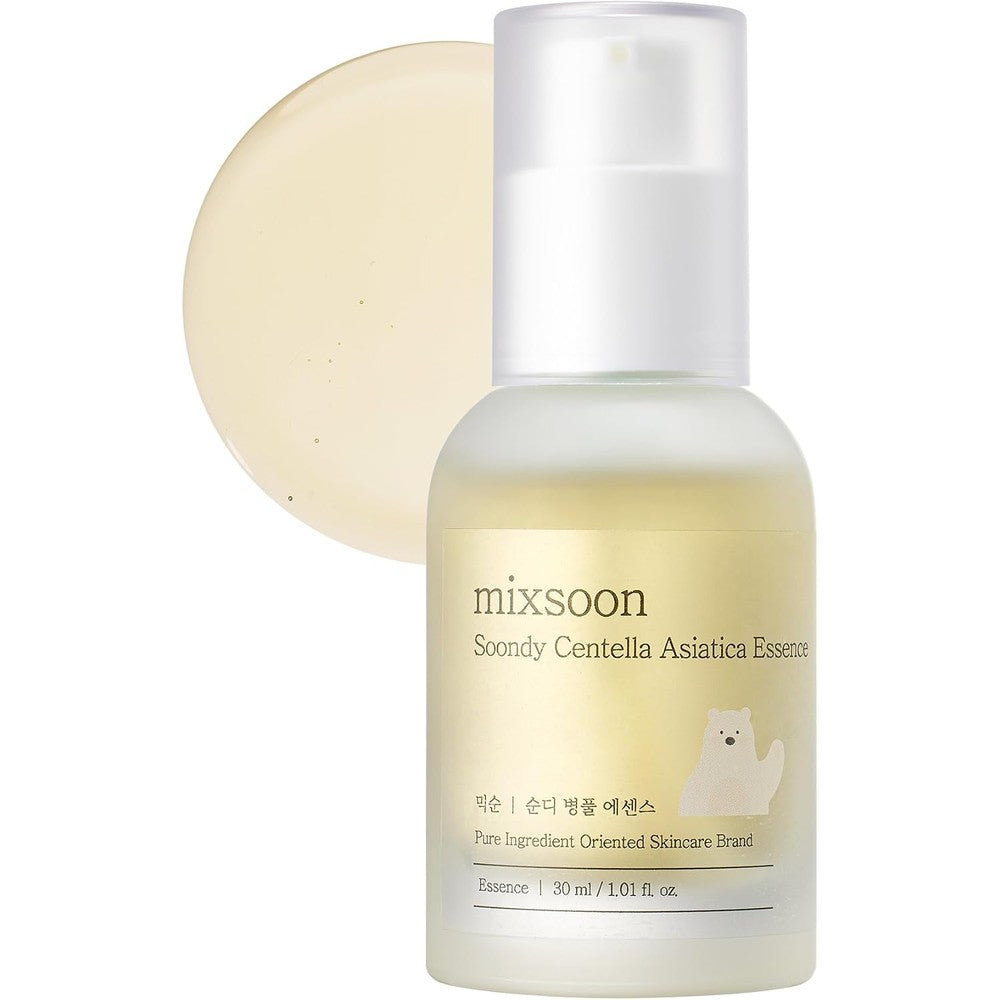 Mixsoon Soondy Centella Asiatica Essence Soothing And Calming Facial Serum With Jeju Island Cica Extract For Radiant Glass Skin 30 Millilitres