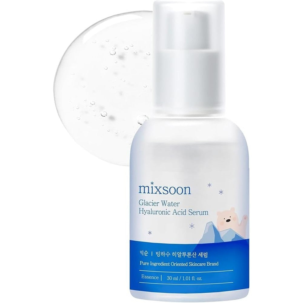 Mixsoon Glacier Water Hyaluronic Acid Serum Deep Hydration And Cooling Facial Booster For Korean Glass Skin Lightweight Texture 30 Milliliter