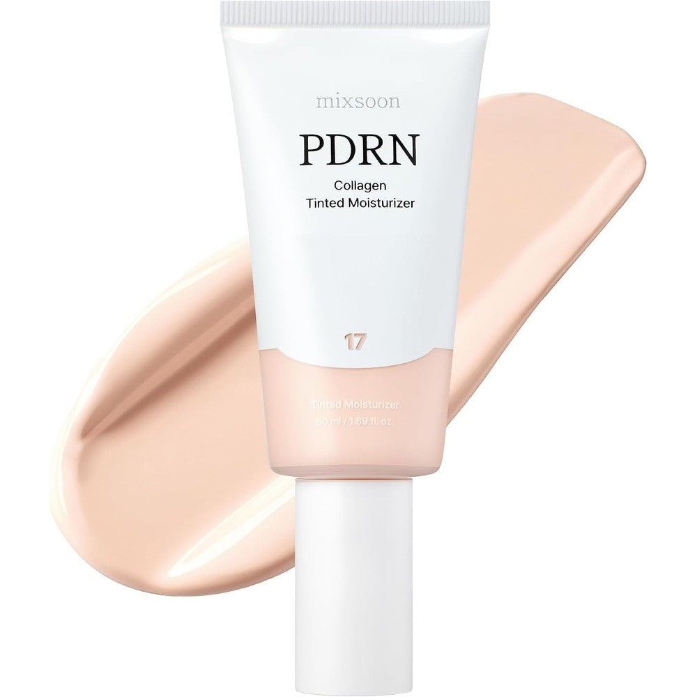 Mixsoon PDRN Collagen Tinted Moisturizer Number Seventeen Bare Skincare Infused Base With Rice PDRN And Peptides 50 Milliliters 1.69 Fluid Ounce