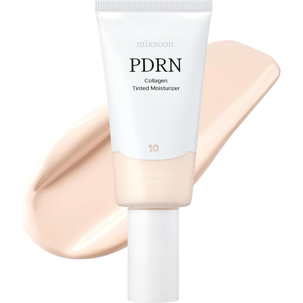 Mixsoon PDRN Collagen Tinted Moisturizer Skincare Infused Base With Rice PDRN And Peptides 24 Hour Luminous Hydration 50 Milliliters