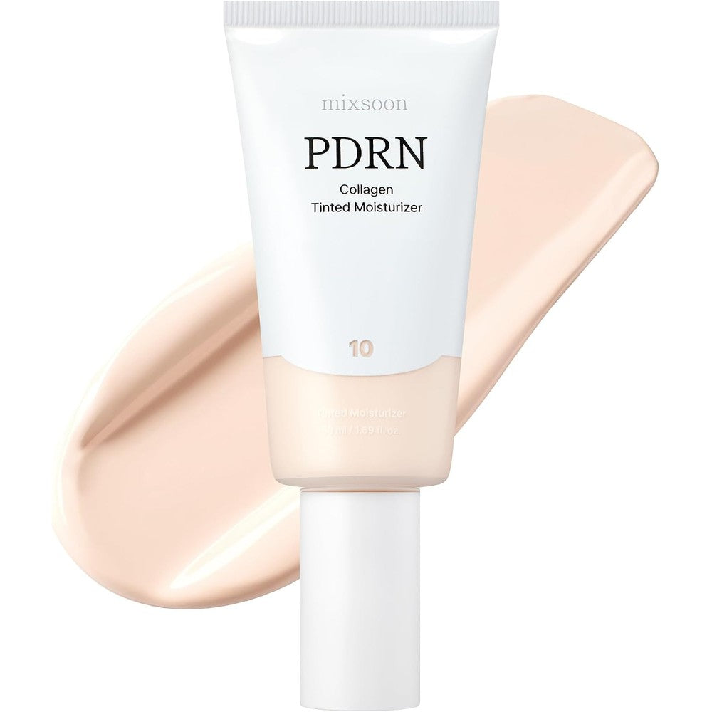 Mixsoon PDRN Collagen Tinted Moisturizer Skincare Infused Base With Rice PDRN And Peptides 24 Hour Luminous Hydration 50 Milliliters