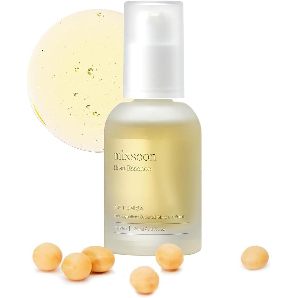 Mixsoon Bean Essence Mini Fermented Soybean Face Serum and Gentle Alpha Hydroxy Acid Exfoliating Liquid for Glass Skin Glow 30 Milliliters