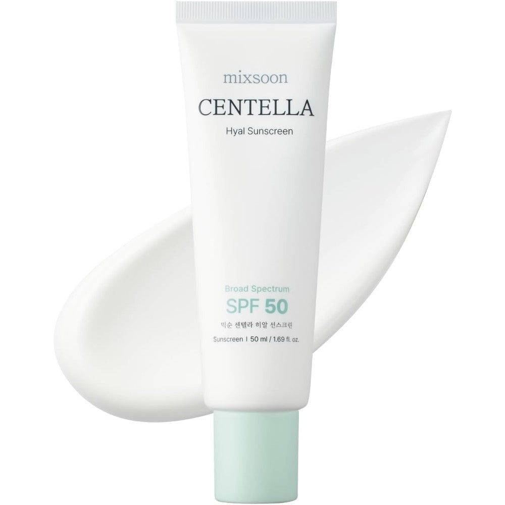Mixsoon Centella Hyal Sunscreen SPF 50 PA++++ 50 Milliliters Lightweight Hydrating Soothing Formula For Sensitive Skin