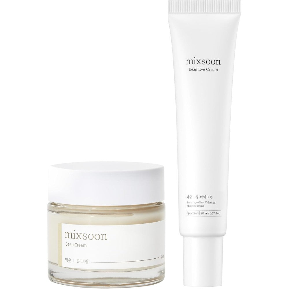 Mixsoon Bean Cream Fifty Milliliters And Bean Eye Cream Twenty Milliliters Deep Hydration And Firming K Beauty Duo Pack