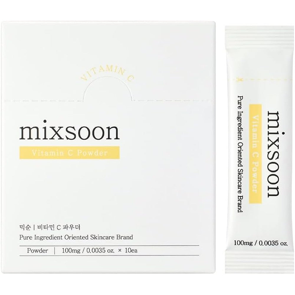 Mixsoon Vitamin C Powder Stick For Brightening And Skin Radiance Sourced From Premium European Manufacturer 100 Milligrams Per Packet 10 Packets