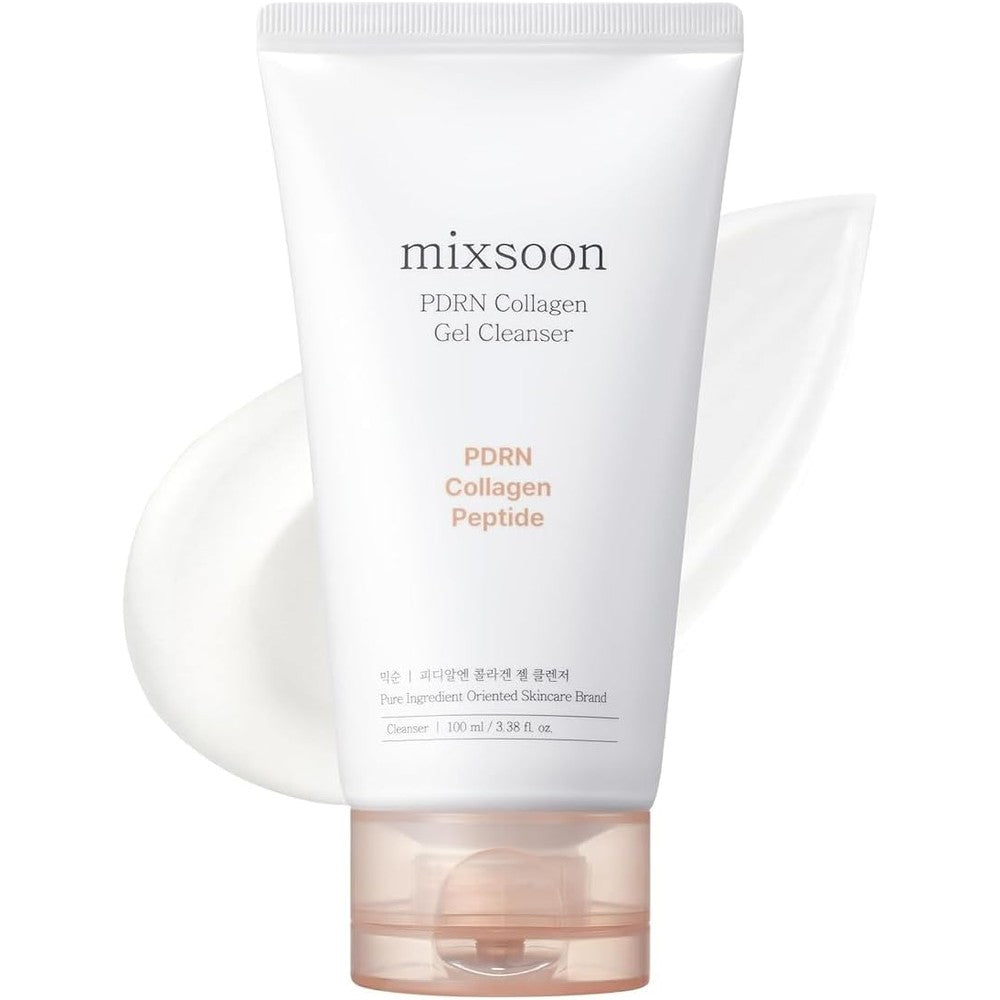 Mixsoon Pdrn Collagen Gel Cleanser Deep Pore Cleansing Hydrating Face Wash For All Skin Types 100 Milliliters 3.38 Fluid Ounces