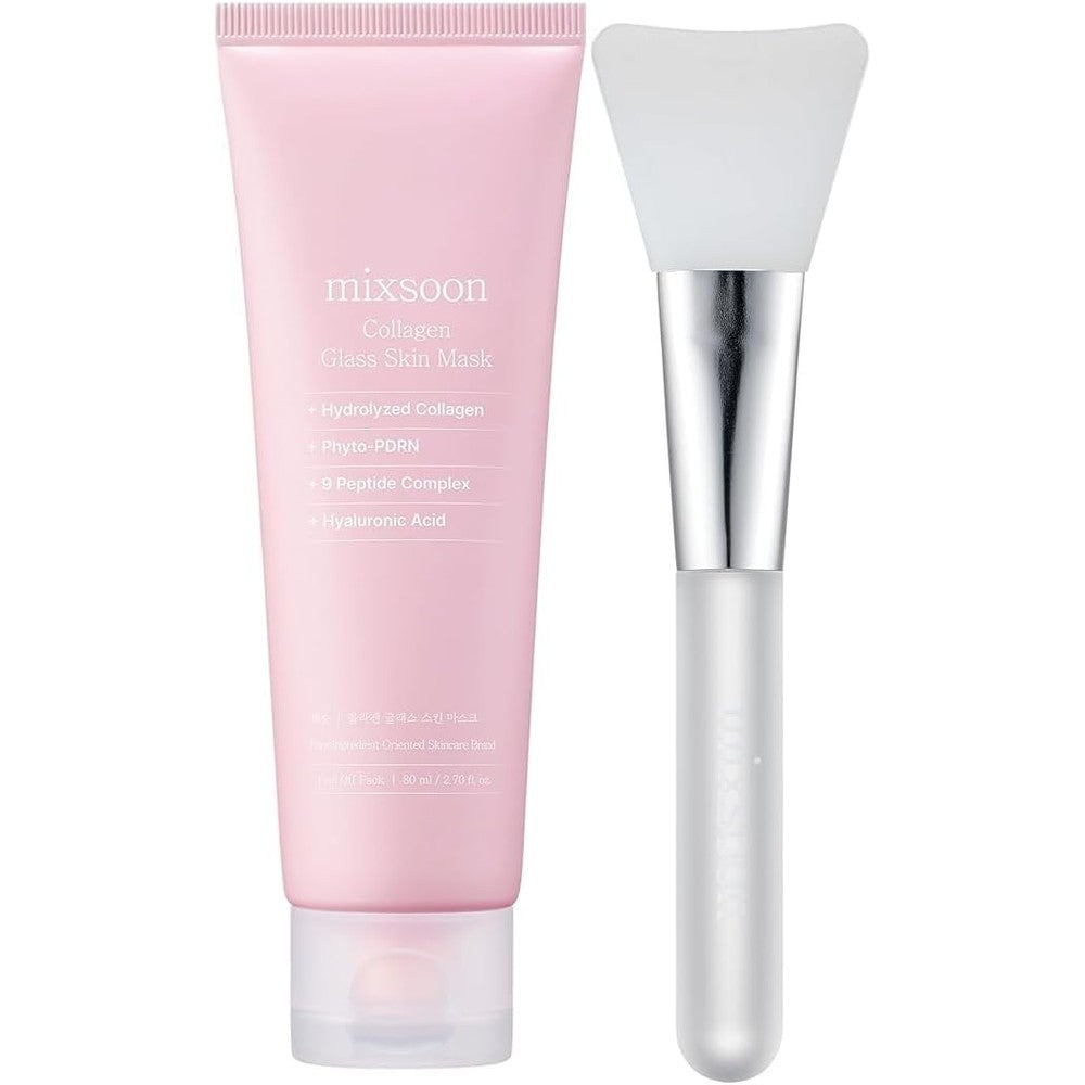 Mixsoon Collagen Glass Skin Mask Hydrating And Firming Peel Off Face Mask With Low Molecular Collagen For Radiant Glowing Skin 80 Milliliters