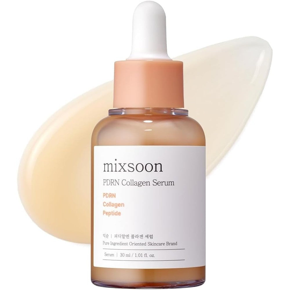 Mixsoon PDRN Collagen Serum Firming Hydrating And Revitalizing Face Serum With Peptides For Korean Glass Skin Care 30 Milliliters