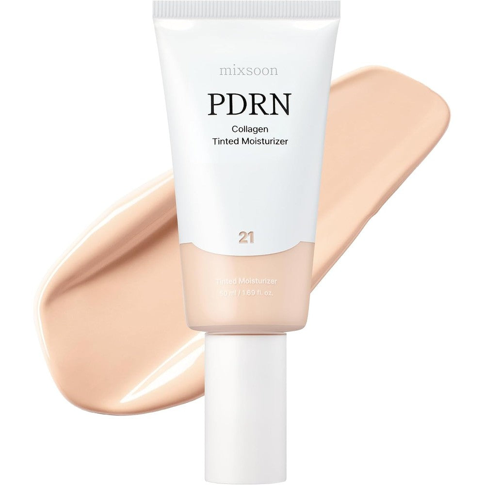 Mixsoon PDRN Collagen Tinted Moisturizer Number 21 Soft Skincare Infused Base With Rice PDRN And Peptides 50 Milliliters 1.69 Fluid Ounces