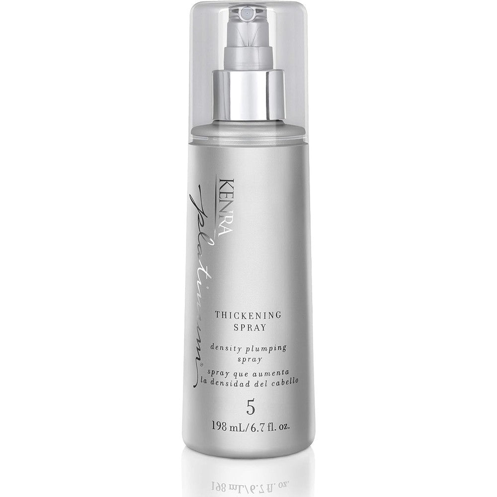 Kenra Platinum Thickening Spray 5 Volumizing Styler Density Plumping Hair Mist For Fine Hair Humidity Protection 6.7 Fluid Ounces