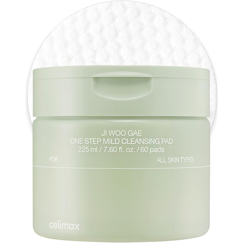 Celimax One Step Mild Cleansing Pad Large Size Double Sided Face Wash Cleanser For Effortless Makeup Removal And Hydration Sixty Pads